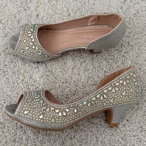 Bella Marie Silver Kids Dress Shoes